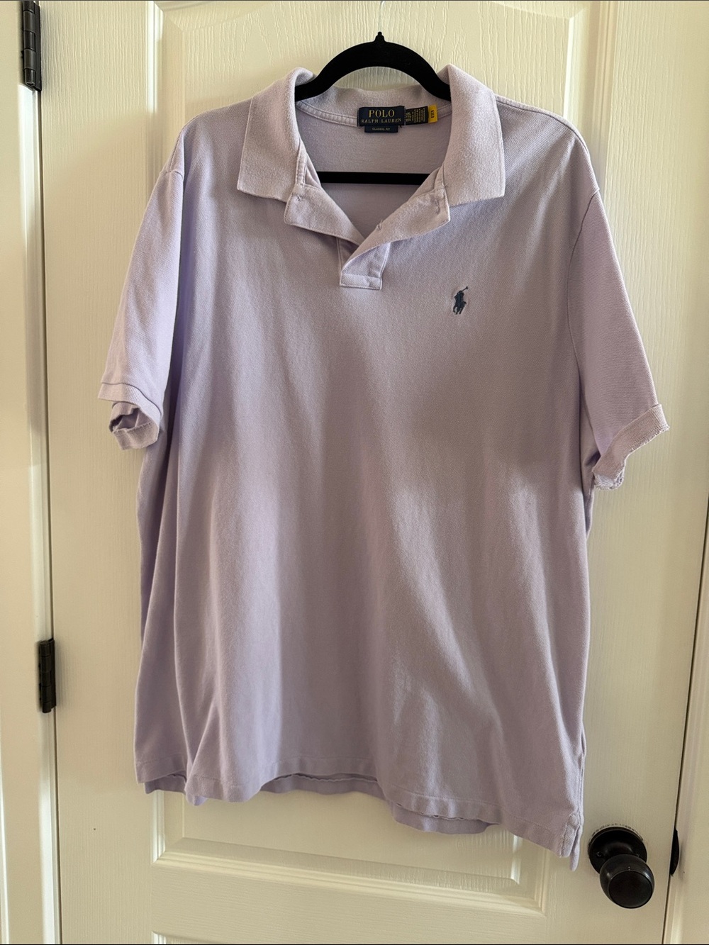 Polo by Ralph Lauren Men's Lavender Short-Sleeve Polo with Embroidered Pony